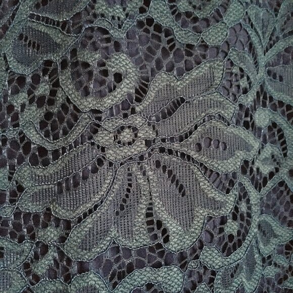 Tahari Navy Blue Lacy Bell Sleeve Lolita Babydoll Dress - Picture 9 of 16